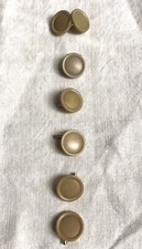HERMÈS PARIS LOT 6 GRANDS BOUTONS À CHAÎNE D’ANCRE BEIGE Diam 2,2cm AUTHENTIQUES