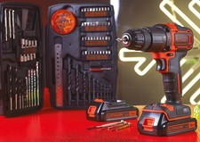 Perceuse-visseuse combinée sans fil Black & Decker 18 V 2 x 1,5 Ah Li-ion BCD700S1KTB-GB