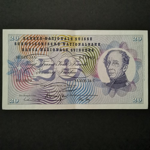 Billet francs suisse serie - suisse,