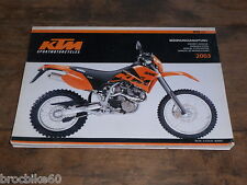 MANUEL D UTILISATION ET D ENTRETIEN KTM 625 SXC 2003 Owner's Handbook 625SXC