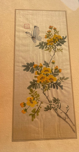Tableau chine xxème fleurs - xxème,