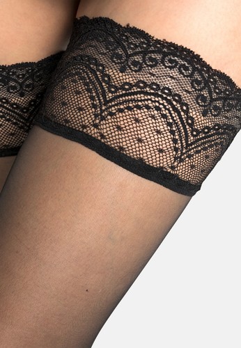 Bas stay noirs dentelle - bas,