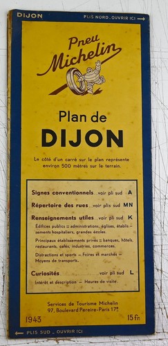 Plan dijon michelin 1943 - plan,