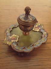 ancien encrier en bronze