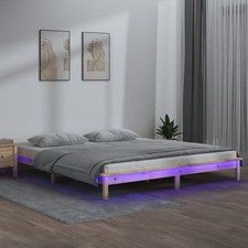 Cadre de Lit à LED Gris