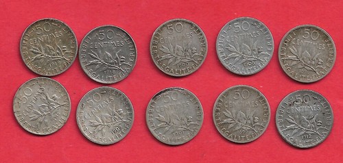 Lot pieces 50 centimes - 10,