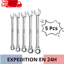 Coffret Clé à Cliquet Plate 8-10-12-13-15mm Universel Réversible Mécanique Pro