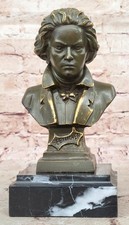 Beethoven Bronze Sculpture Signé Par Milo Musicien Buste Art Figure pour Home S