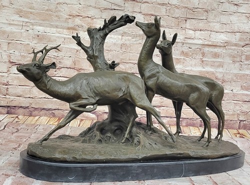 Statue cerf bronze - statue,