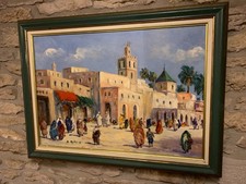 Rare grand tableau orientaliste Maroc Bruno Retaux