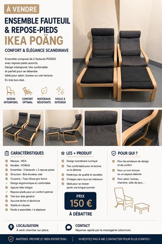 Ikea poäng lot fauteuils - poÄng, +