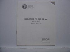 CIR Costruzione Incollatrici Rapide Mode d'emploi Presse a coller 35 mm Cinema