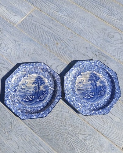 Assiettes octogonales terre - 2,
