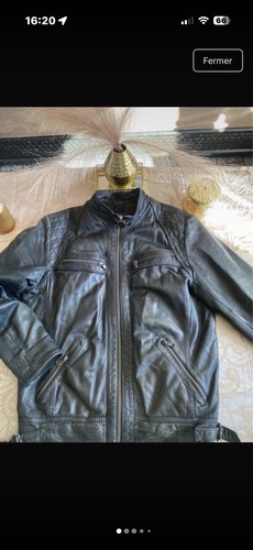 Redskins veste moto cuir noir - redskins,