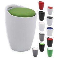 Tabouret coffre de rangement pouf siège rembourré en plastique
