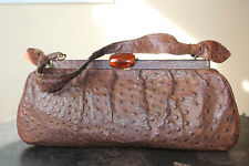 sac vintage des années 40-50 en cuir d'autruche