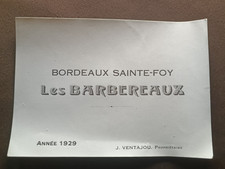 ÉTIQUETTE DE VIN DE BORDEAUX  SAINTE-FOY  1929 LES BARBEREAUX  J VENTAJOU
