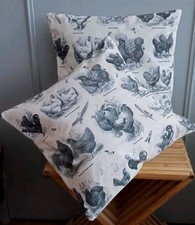 Lot de Deux Housses de Coussin coq  40x40 Cm .Fait Main