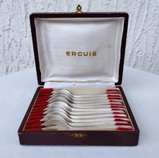 Coffret de 12 fourchettes à gâteaux en métal argenté ERCUIS - Modèle SENLIS