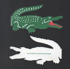 carte parfumée LACOSTE  en forme,de crocodile   P43372