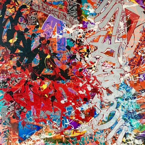 Cosmos graffiti sur toile - -,