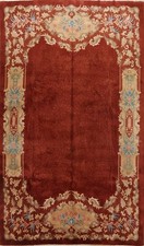 Tapis Oriental Chinois Art Déco Floral Vintage En Laine Noué À La Main 10x13