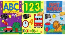 Pré École Sticker Activité Books Tôt Apprentissage Compter Alphabet Spelling Abc