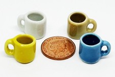 Poupées Maison Céramique Tasses 4 Assorties Modèles Miniature Ensemble C 1:12