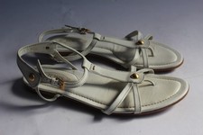 TOD'S Sandales cuir blanches chaussure femme T35.5 (39975)