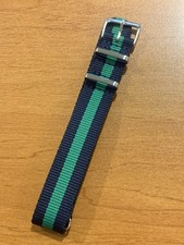 Bracelet De Montre Nato Bleu Marine Et Vert Neuf De Stock NOS 18mm