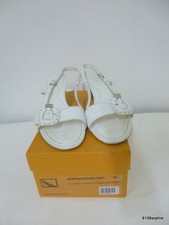 Tod's sandales cuir blanc 40 leather sandals Tods modèle Cezanne
