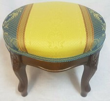 RARE GRAND REPOSE-PIEDS  VOLTAIRE ROND tissus luxueux