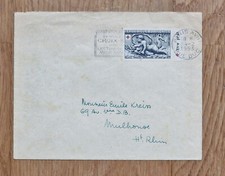 FRANCE 938a CROIX-ROUGE 1952 ISSU DE CARNET AVEC FLAMME CROIX-ROUGE SUR LETTRE