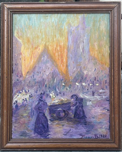 Vintage oil painting post - vintage, painting,