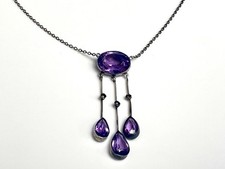 Ancien COLLIER Négligé ART DECO ARGENT Antique Sterling Silver Necklace