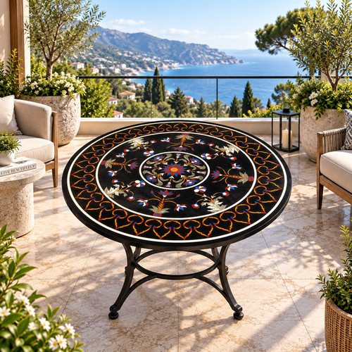 Dessus table rond en - dessus,