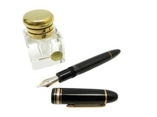 STYLO PLUME  MONTBLANC MEISTERSTUCK 149 115384 A PISTON + ENCRIER EN CRISTAL