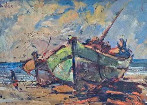 Tableau ancien huile paysage - tableau,
