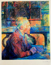 Henri De Toulouse-Lautrec Portrait De Van Gogh COA Numéroté Signé D'Un Tableau
