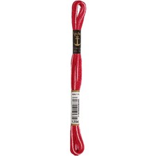 Anchor Torsade de broderie 8m, rouge ombre, coton, couleur 1204, 6 fils