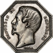 France, Jeton, Napoléon III, Agents de Change de Paris, 1853, Argent, TTB+
