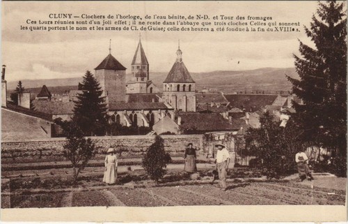 Cpa cluny clocher de - cluny,