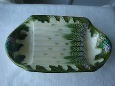 Ancien Plat  a asperges en barbotine SALIN   tbe