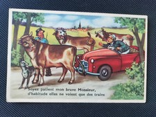 CPA Soyez patient mon brave Monsieur d'habitude elles ne voient que des trains