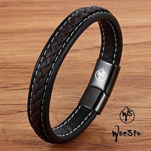 Bracelet wsesto cuir noir - bracelet,