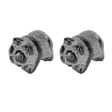 2pcs Panda Statue Obsidian Frosted Cute Mini Ingenious Handcrafted Panda Statue