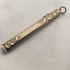 Ancien porte-crayon Châtelaine Argent massif Murat Décor gui Art Nouveau 1900