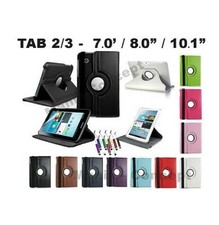 HOUSSE COQUE ETUI 360 ROTATION CUIR PU ★ SAMSUNG GALAXY TAB 2 / 3   7.0 8.0 10.1