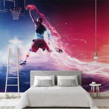 PAPIER PEINT SPORT BASKET BALL   REVETEMENT MURAL HAUTE QUALITE FINITION CANVAS 