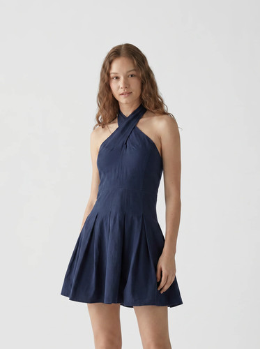 Robe courte dos - à, bleu